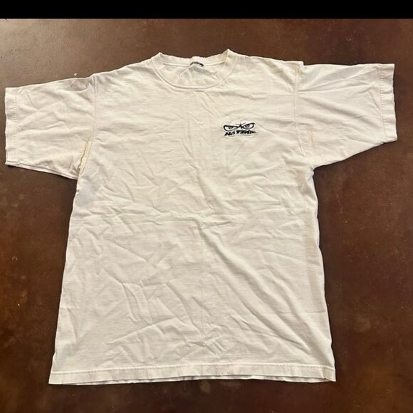Vintage No Fear Men T Shirt Y2K Tee Embroidered Mean Eyes - Picture 1 of 8